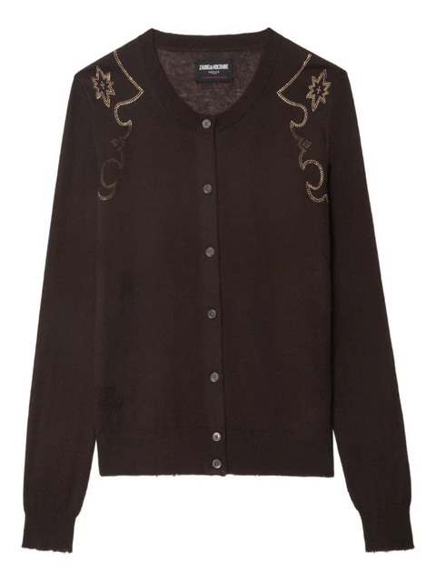 Zadig&Voltaire embellished cashmere cardigan - Brown - zdjęcie produktu nr 1