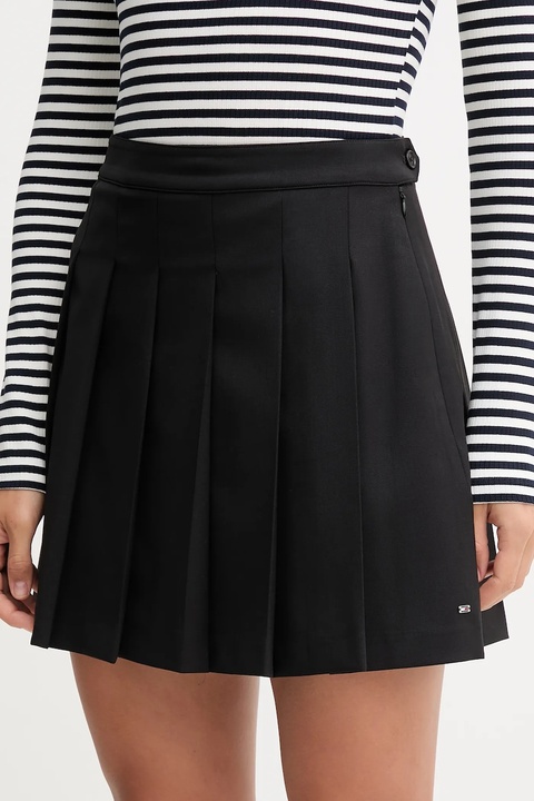 Tommy Hilfiger spódnica z wełną kolor czarny mini rozkloszowana WW0WW48354 - zdjęcie produktu nr 1