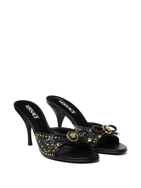 Versace 85mm La Medusa embellished leather mules - Black - zdjęcie produktu nr 2