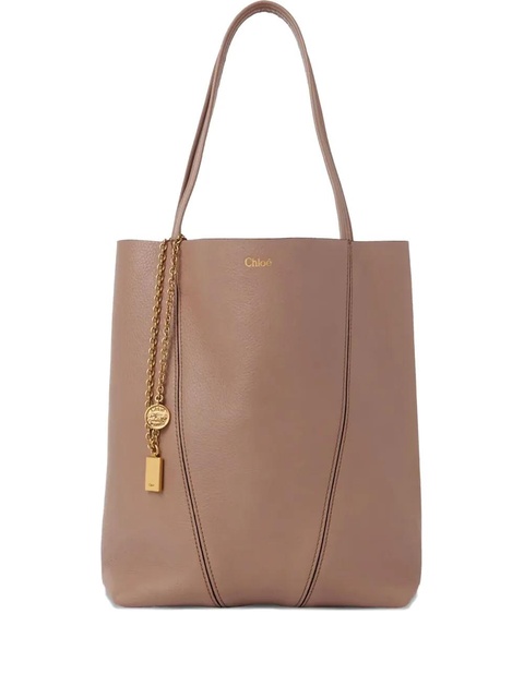 Chloé medium Spin leather chain-detail tote bag - Pink - zdjęcie produktu nr 1
