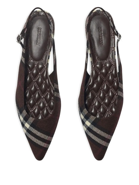 Burberry check slingback flat pumps - Brown - zdjęcie produktu nr 2
