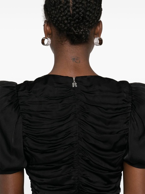ROTATE BIRGER CHRISTENSEN ruffled satin mini dress - Black - zdjęcie produktu nr 2