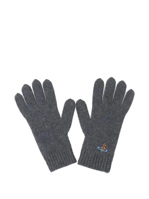Vivienne Westwood Orb-appliqué gloves - Grey - zdjęcie produktu nr 1