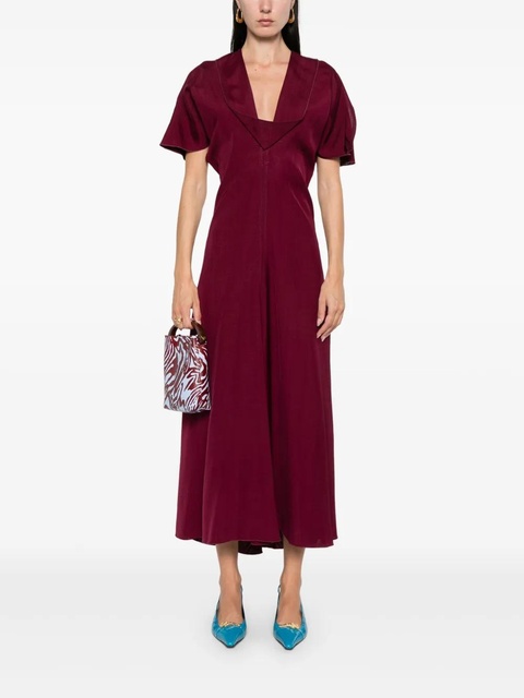 Victoria Beckham cowl-neck midi dress - Red - zdjęcie produktu nr 2