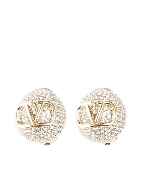 Valentino Garavani VLogo Signature crystal-embellished earrings - Gold - zdjęcie produktu nr 1