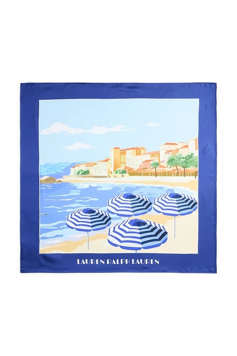 Lauren Ralph Lauren apaszka jedwabna damski kolor granatowy wzorzysta 454P09790 - zdjęcie produktu nr 2