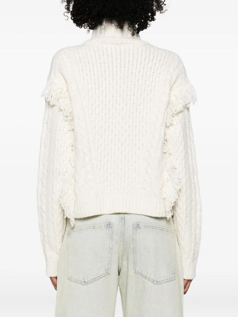 Maje cable-knit fringed sweater - Neutrals - zdjęcie produktu nr 2