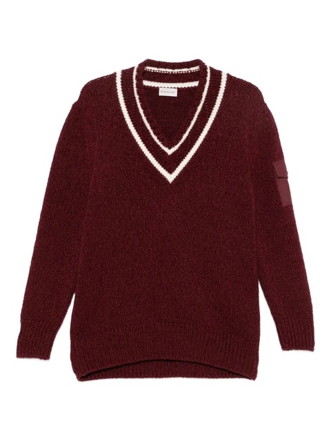 Moncler V-neck sweater - Red - zdjęcie produktu nr 1