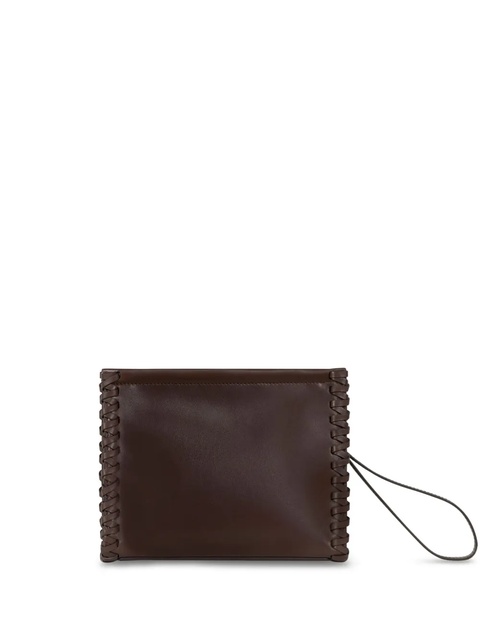 ETRO medium braided leather clutch bag - Brown - zdjęcie produktu nr 1