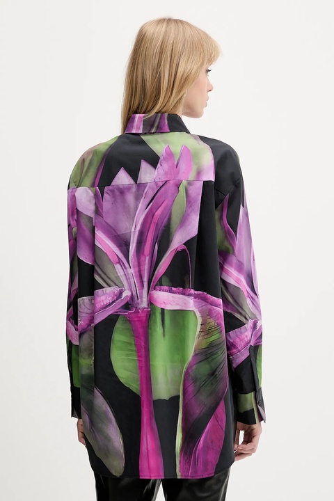 Desigual koszula ORQUIDEA damska kolor zielony relaxed z kołnierzykiem klasycznym 25WWCW20 - zdjęcie produktu nr 2