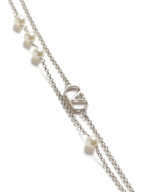 Valentino Garavani VLogo Signature double-chain necklace - Silver - zdjęcie produktu nr 2