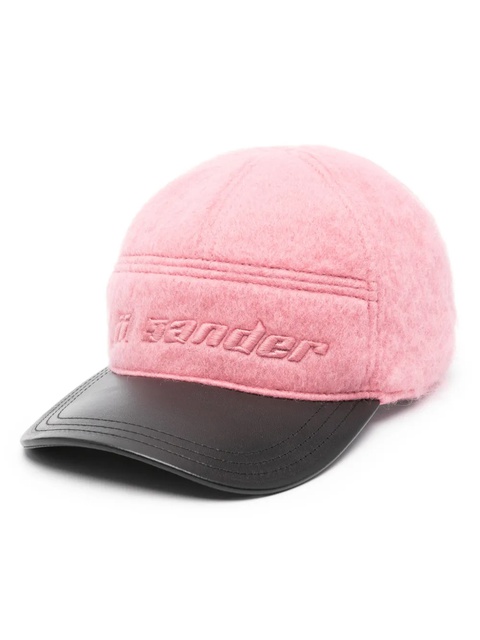 Jil Sander logo-embroidered brushed baseball cap - Pink - zdjęcie produktu nr 1