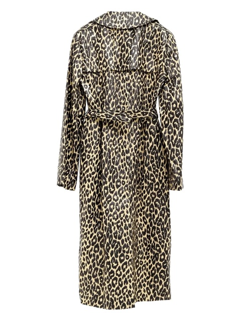 Jil Sander leopard-print belted single-breasted coat - Black - zdjęcie produktu nr 2