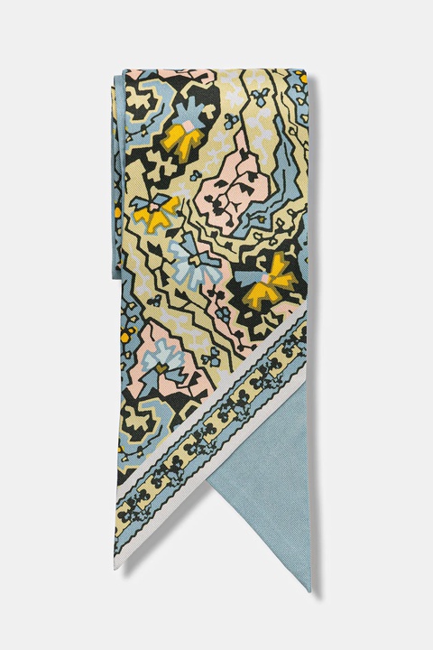 Tory Burch apaszka jedwabna Dream Paisley Silk damski kolor niebieski wzorzysta 177165.960 - zdjęcie produktu nr 2
