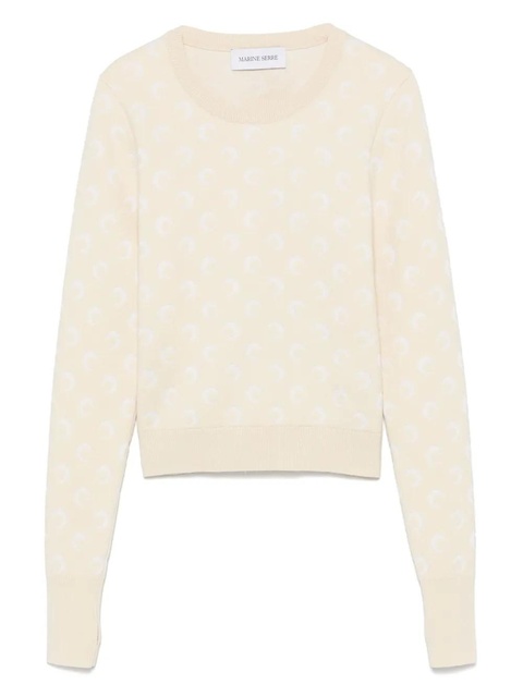 Marine Serre moon-jacquard sweater - Neutrals - zdjęcie produktu nr 1