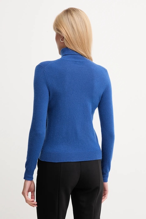 United Colors of Benetton sweter wełniany damski kolor niebieski z golfem 1002D2348 - zdjęcie produktu nr 2