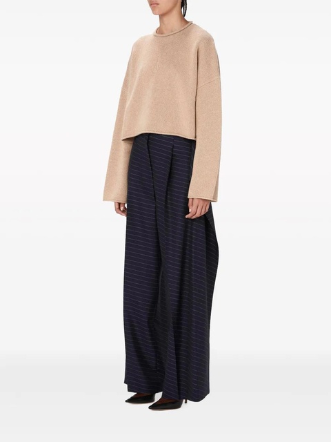 JW Anderson logo-embroidered cropped jumper - Neutrals - zdjęcie produktu nr 2