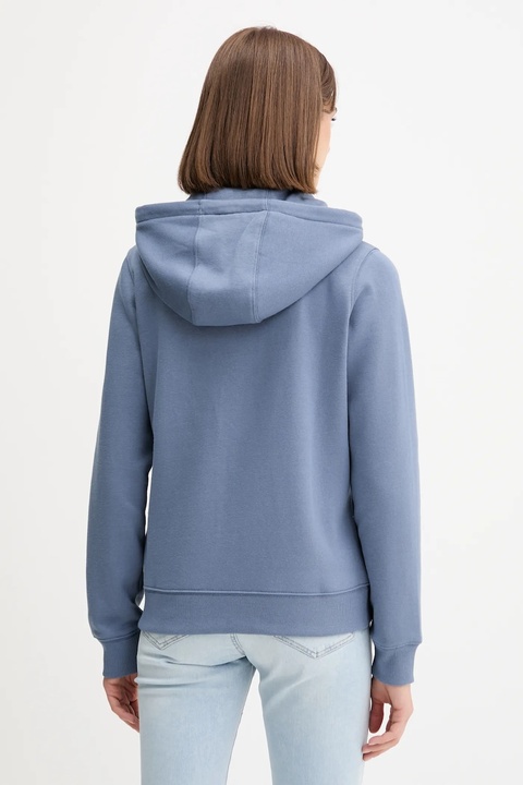 Tommy Jeans bluza damska kolor niebieski z kapturem gładka DW0DW19729 - zdjęcie produktu nr 2