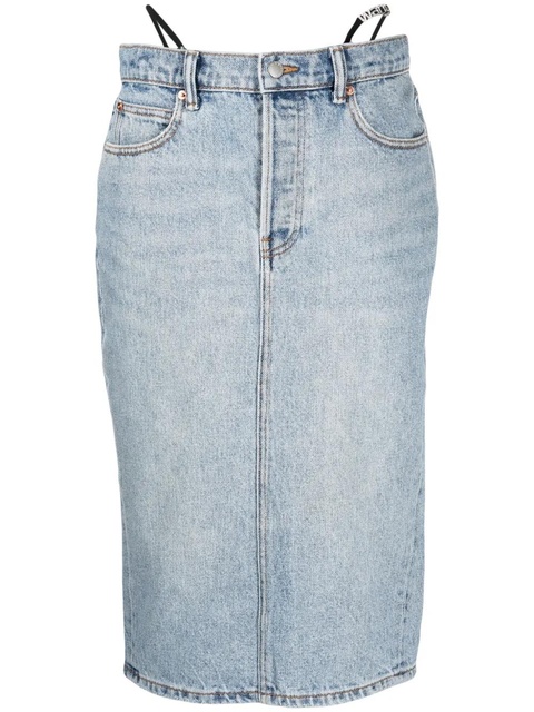 Alexander Wang thong-strap denim midi skirt - Blue - zdjęcie produktu nr 1
