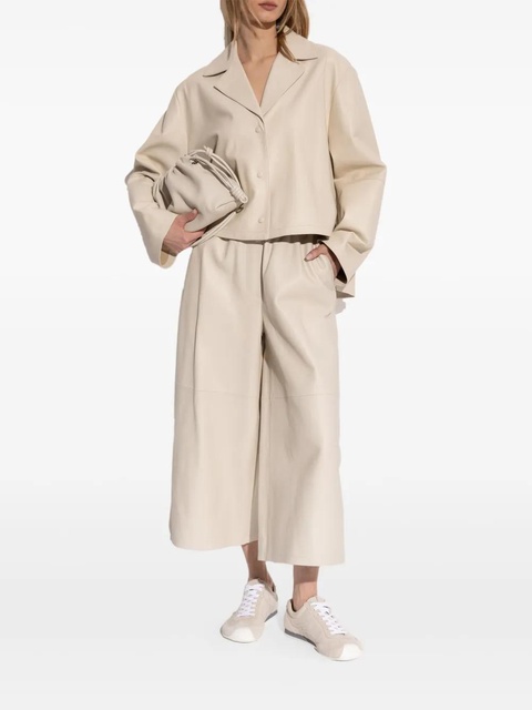 LOEWE cropped leather trousers - Neutrals - zdjęcie produktu nr 2