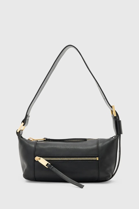 AllSaints torebka skórzana VEGA kolor czarny W196XD - zdjęcie produktu nr 1