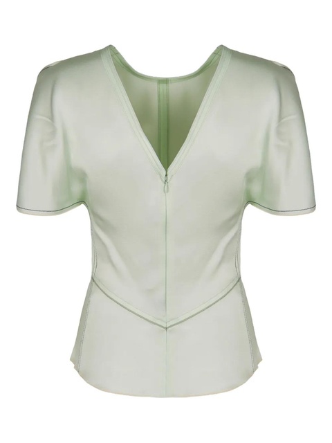 Victoria Beckham crew-neck short-sleeve blouse - Green - zdjęcie produktu nr 2