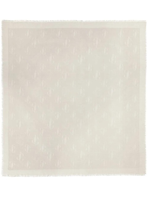 Jimmy Choo Emani monogram.jacquard scarf - Neutrals - zdjęcie produktu nr 1