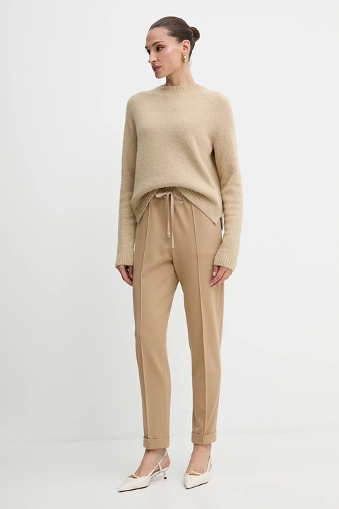 BOSS sweter z domieszką wełny damski kolor beżowy 50478315 - zdjęcie produktu nr 2