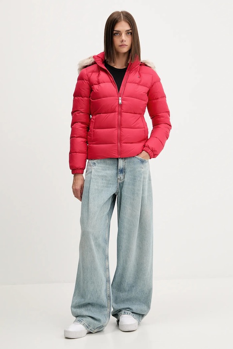 Tommy Jeans kurtka puchowa damska kolor różowy DW0DW18312 - zdjęcie produktu nr 2