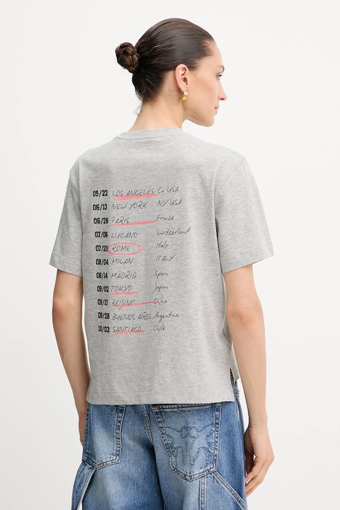 Guess t-shirt bawełniany damski kolor szary W5YI07 I3Z14 - zdjęcie produktu nr 1