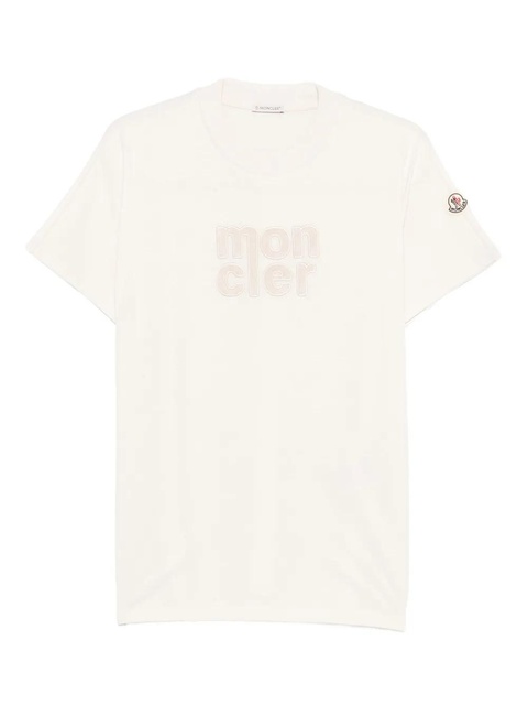 Moncler logo-embroidered T-shirt - Neutrals - zdjęcie produktu nr 1