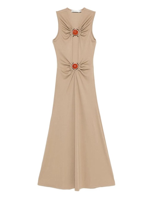 Christopher Esber stone-detail ruched maxi dress - Neutrals - zdjęcie produktu nr 1