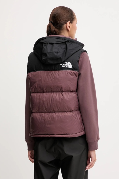The North Face bezrękawnik puchowy 1996 Retro Nuptse kolor bordowy zimowy NF0A3XEPCAI1 - zdjęcie produktu nr 2