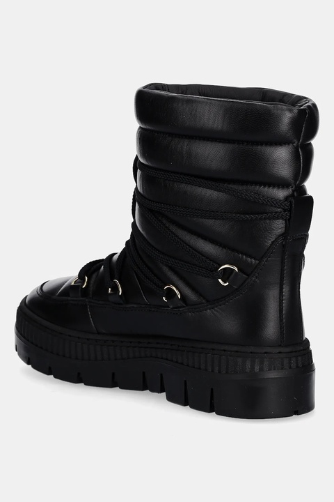 Pollini śniegowce skórzane kolor czarny SA24225G0NTE100A - zdjęcie produktu nr 1