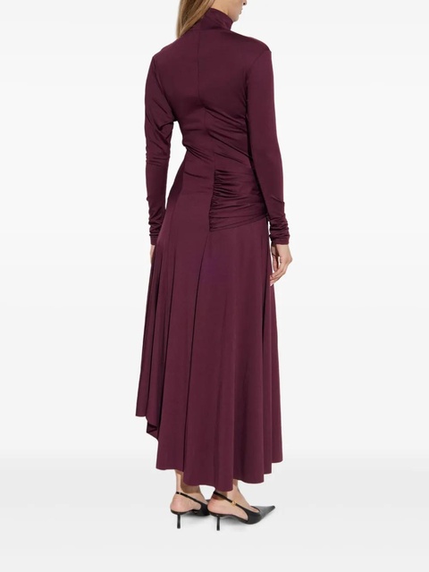 Victoria Beckham turtleneck knot-detail asymmetrical dress - Red - zdjęcie produktu nr 2