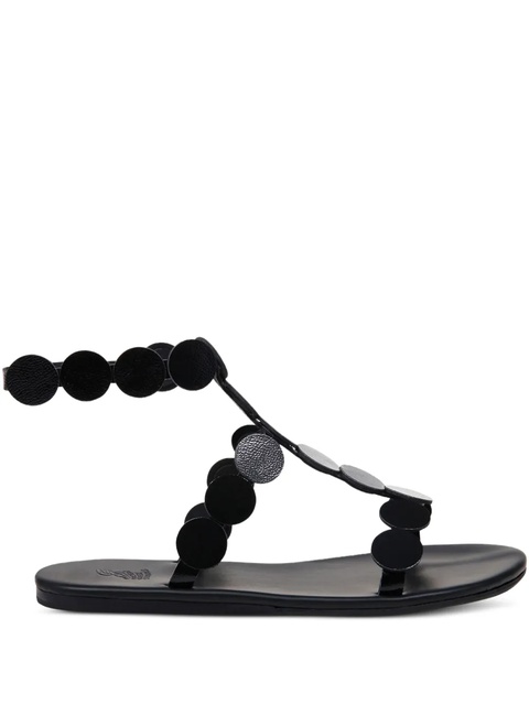 Ancient Greek Sandals Triton circle-embellished flat sandals - Black - zdjęcie produktu nr 1
