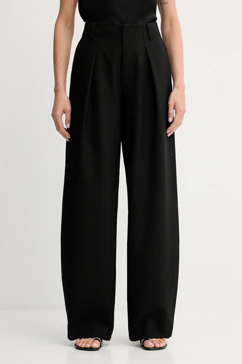 Miss Sixty spodnie wełniane damskie kolor czarny szerokie high waist 6S3PJ57700 - zdjęcie produktu nr 1
