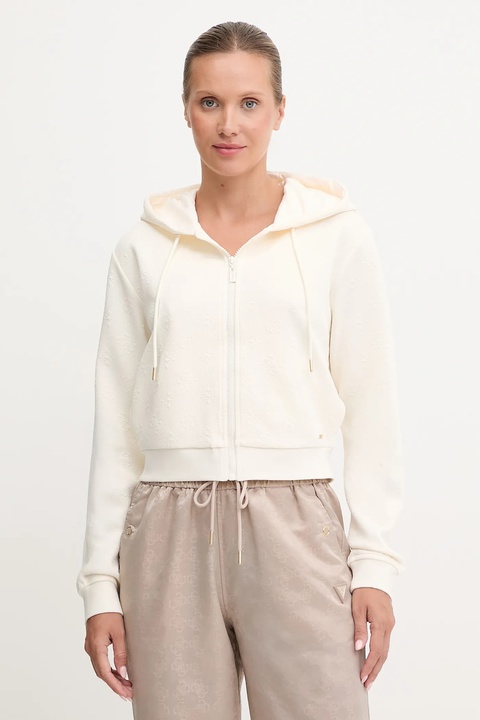 Guess bluza PEONY damska kolor beżowy z kapturem gładka V5YQ06 KBSL2 - zdjęcie produktu nr 1