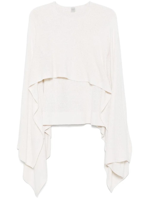 TOTEME bouclé cape sweater - Neutrals - zdjęcie produktu nr 1