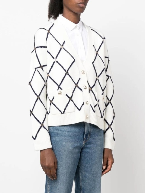 Maje diamond-pattern knitted cardigan - White - zdjęcie produktu nr 2