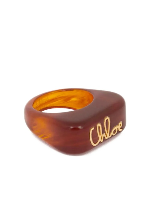 Chloé Plage logo resign ring - Brown - zdjęcie produktu nr 2