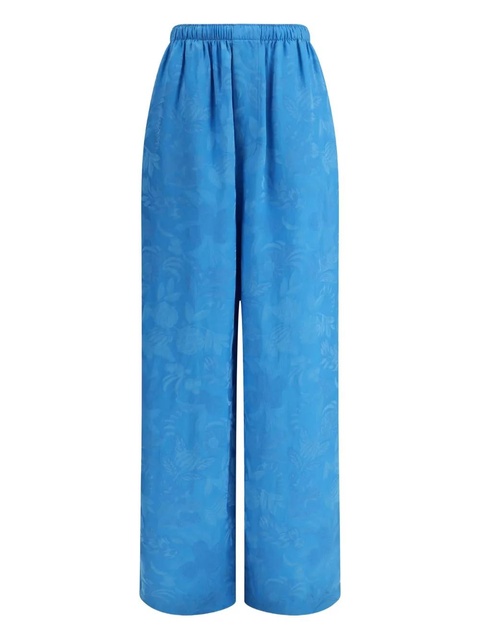Balenciaga floral-pattern elasticated-waist trousers - Blue - zdjęcie produktu nr 1