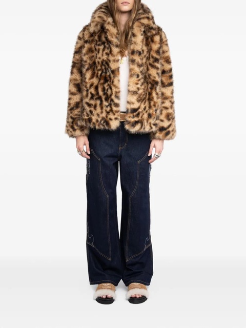 Zadig&Voltaire leopard-print faux-fur coat - Brown - zdjęcie produktu nr 2
