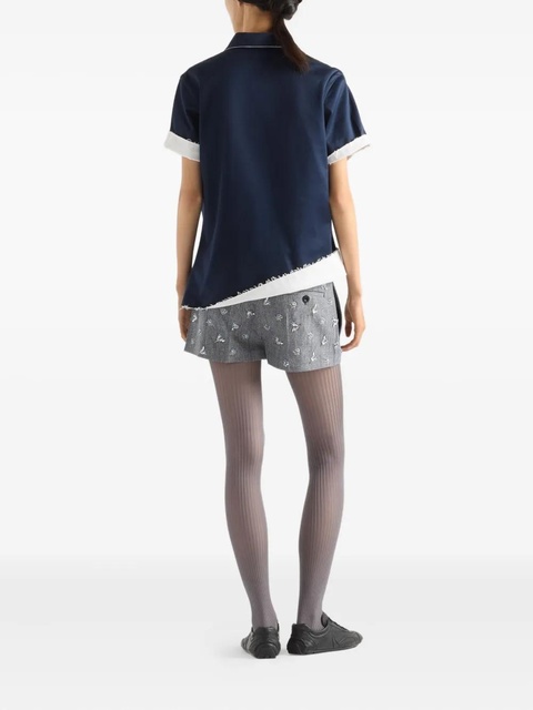 Prada Lisle logo-label cotton polo shirt - Blue - zdjęcie produktu nr 2