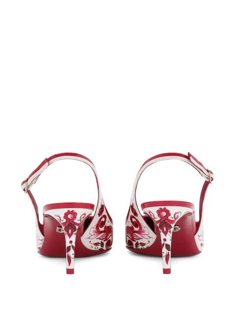 Dolce & Gabbana Majolica-print slingback pumps - Pink - zdjęcie produktu nr 2
