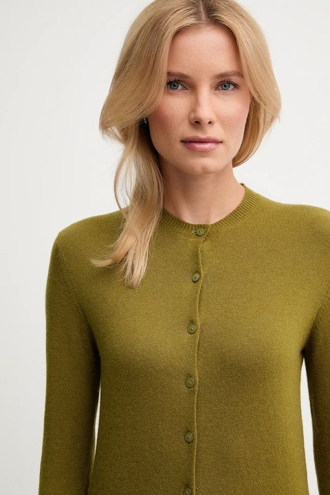United Colors of Benetton kardigan z dodatkiem wełny damski kolor zielony lekki 102HD502B - zdjęcie produktu nr 1