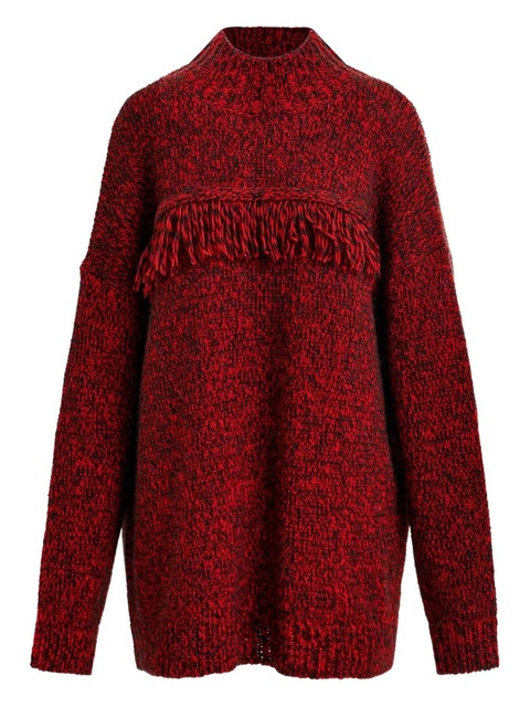 Essentiel Antwerp Inna fringe sweater - Red - zdjęcie produktu nr 1