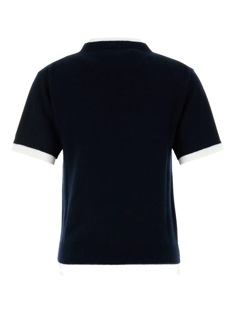 Miu Miu cashmere short-sleeved sweater - Blue - zdjęcie produktu nr 2