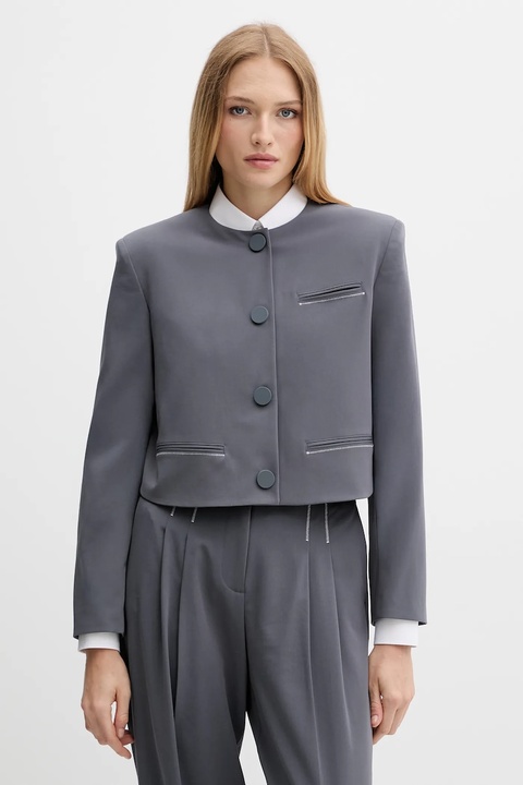Armani Exchange marynarka kolor szary jednorzędowa gładka XW000656 AF16145 - zdjęcie produktu nr 1