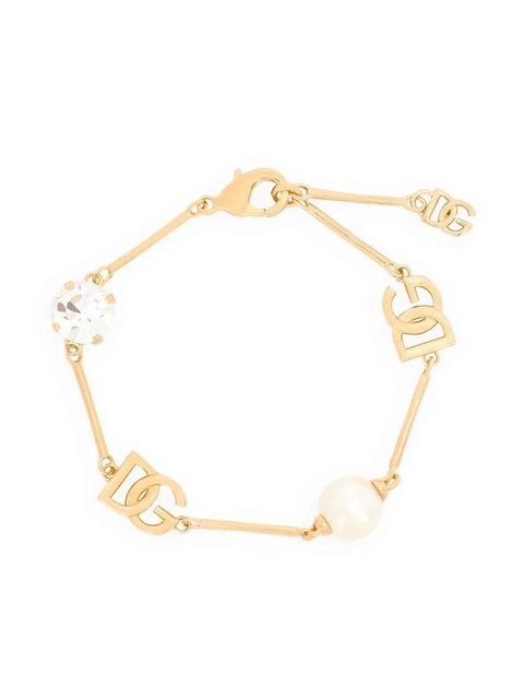 Dolce & Gabbana DG-plaque crystal-embellished bracelet - Gold - zdjęcie produktu nr 1